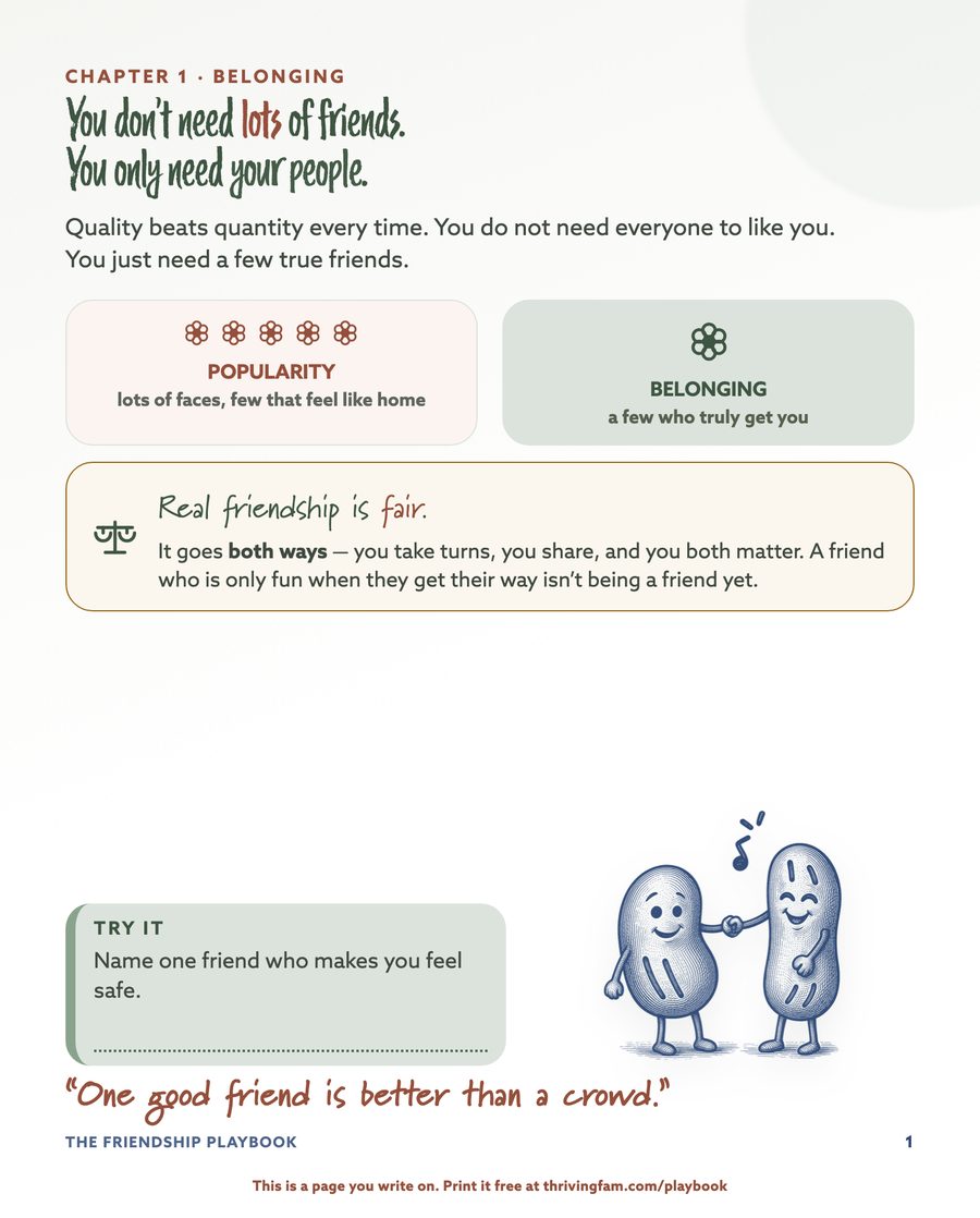 Page 1 — You don’t need lots of friends. You only need your people.